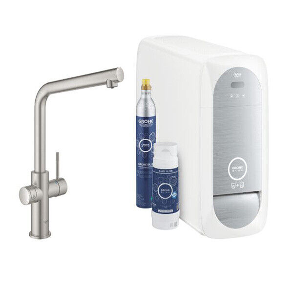 Grohe Blue Home bocca L finitura cromo satinato per filtrazione e gasatura acqua