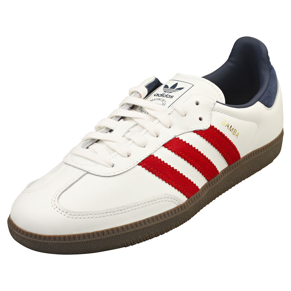 adidas SAMBA OG Unisex - Sneakers Casuali Pelle e Tessuto Bianco e Rosso - 44 EU