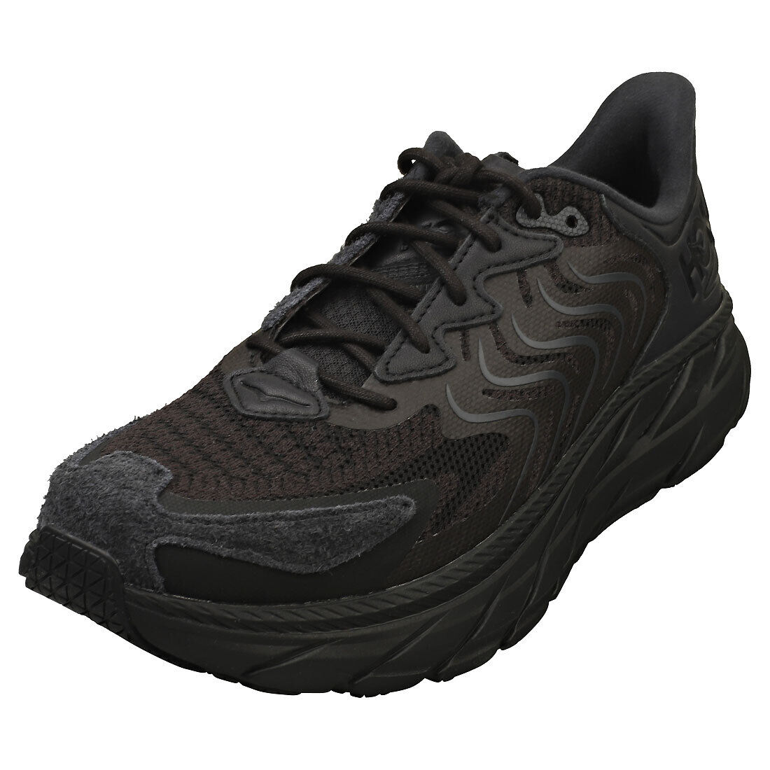 HOKA Clifton LS Uomo - Scarpe Sneakers Casual in Pelle e Sintesi Nere -43 1/3 EU