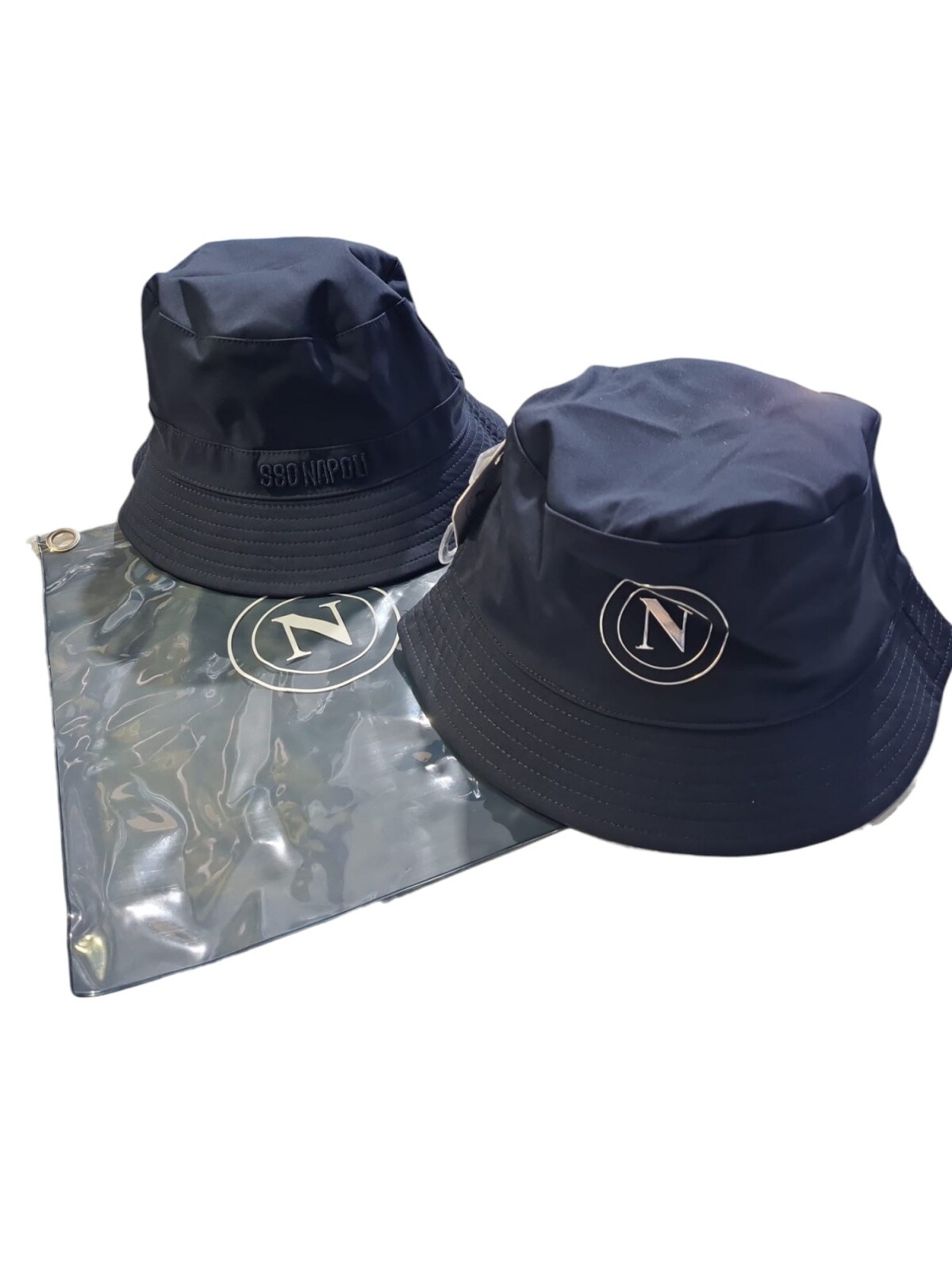 Cappello nylon pescatore reversibile con logo metal colore blu taglia L-XL ssc n