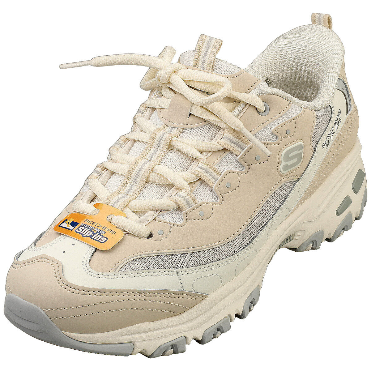 Skechers Slip-Ins Dlites Smooth Grigio Naturale Donna - 38 EU