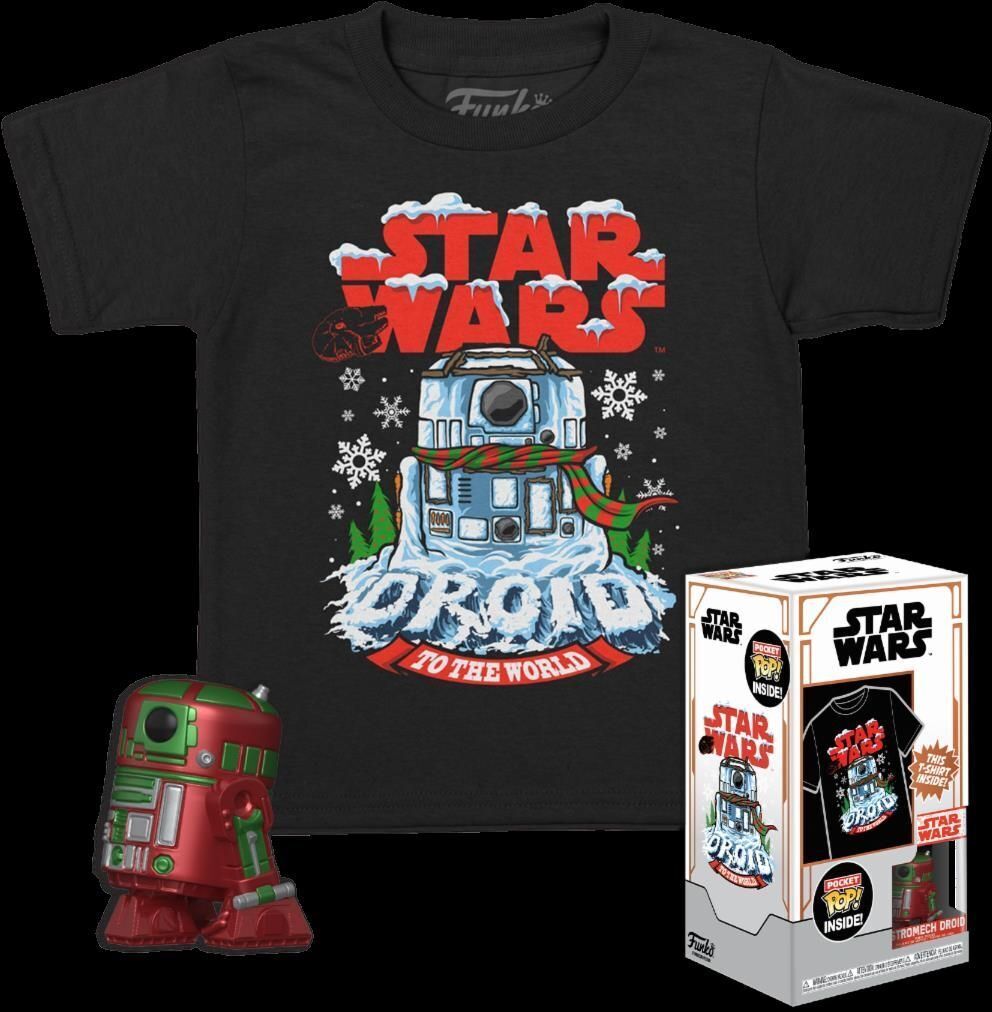 7829602 Abbigliamento Star Wars: Funko Pocket Pop! &Tee - Holiday R2D2 (MT) (Tg.