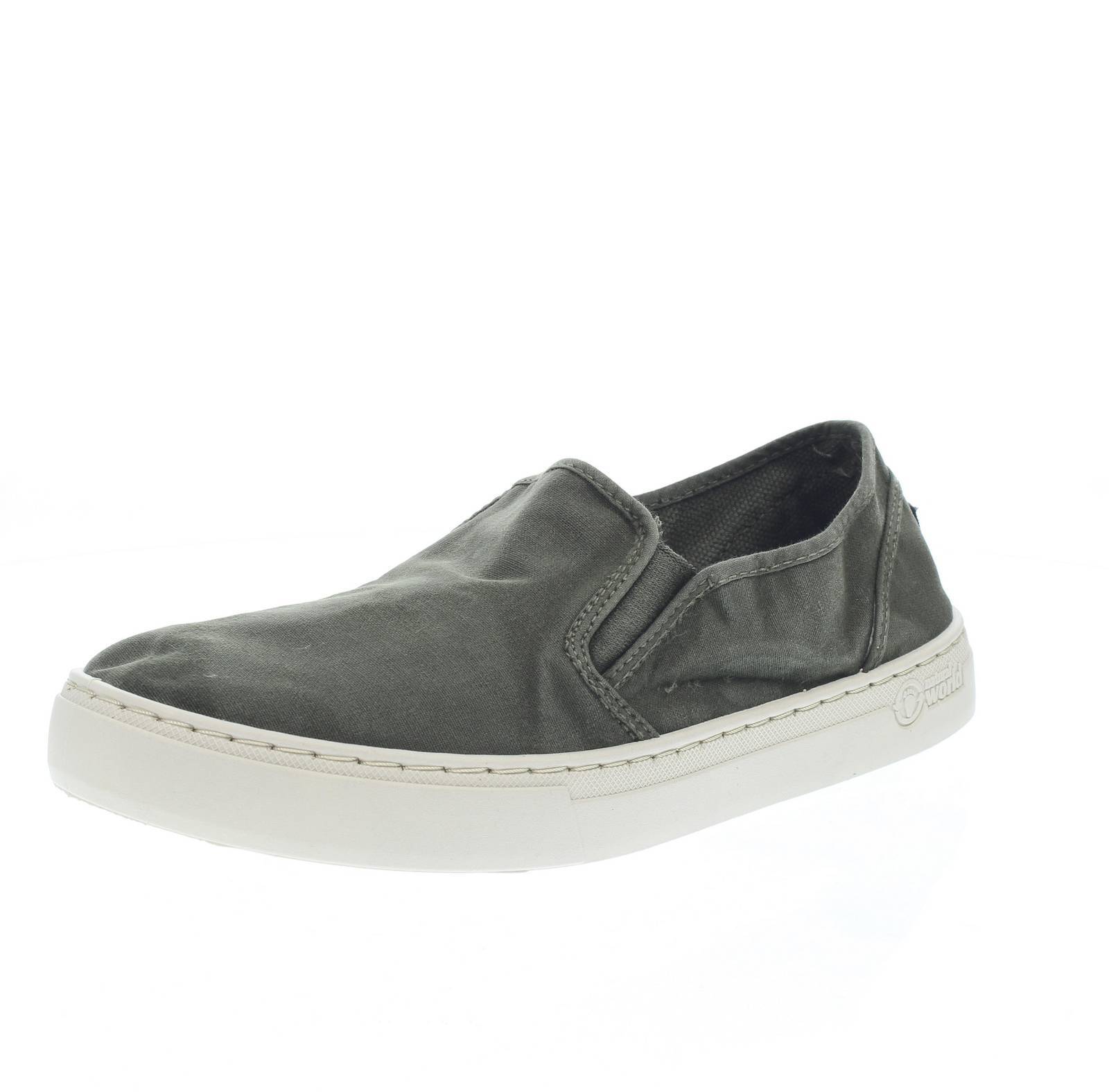 Natural World Old Gazelle - Slip On In Tessuto Kaki - Taglia 44 [29.2cm] Scarpe