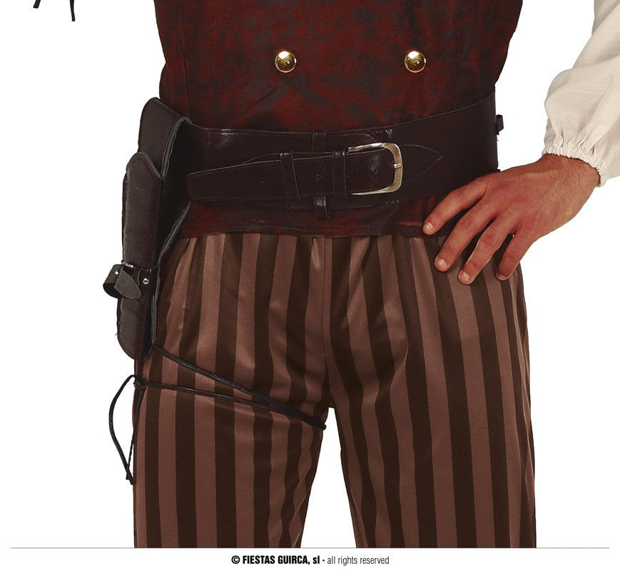 CINTURONE COW-BOY IN PELLE MARRONE