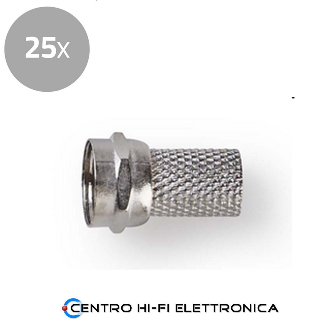 Spina Connettore  Satellitare TV a Vite per Cavo 6,4 mm confezione 25 pezzi