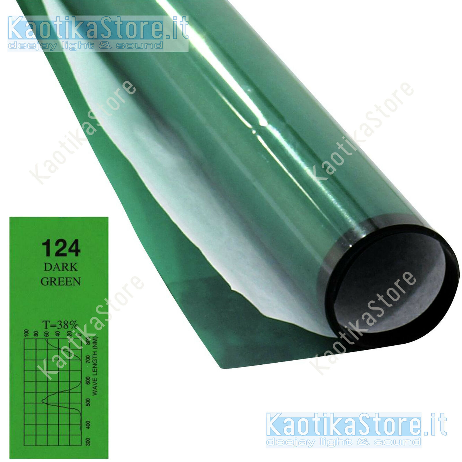 FOGLIO 61x50 CM GELATINA VERDE SCURO fari par 56 64 filtri colorati dark green