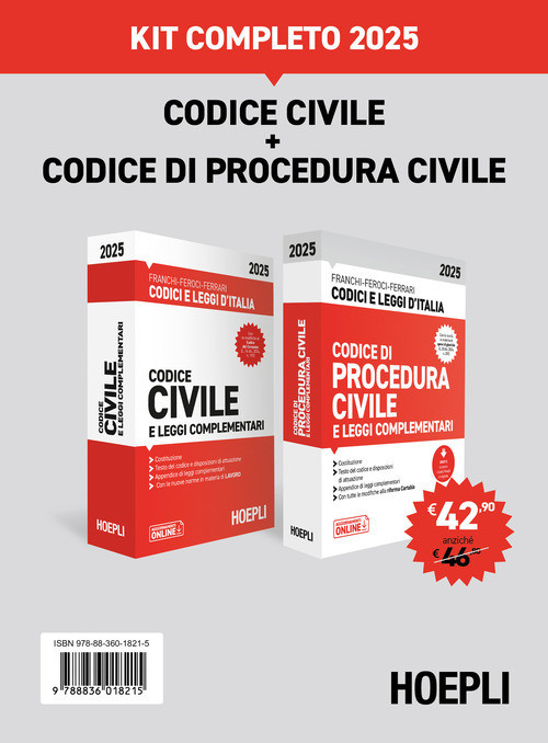 Codice Civile E Codice Di Procedura Civile 2025. Kit Completo -  - 2025