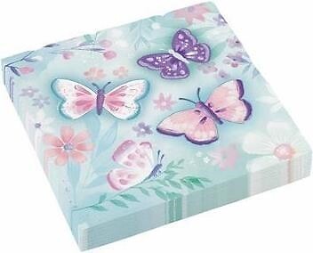 Amscan: 16 Napkins Flutter 33 X 33 Cm Q. Tovagliolo 33 X 33 Cm Farfalla -