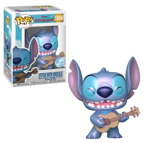 Funko Pop! Disney: Lilo & Stitch - Stitch With Ukulele (Prl) (Exc), Statuetta In Vinile Da Collezione - Idea Regalo - Merchandise Ufficiale - Giocatto