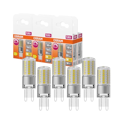 Osram Led Pin Led-Lampe Aus Klarfarbenem Kunststoff, Mit 4.4 W Für 600 Lm, Warmweißes Licht Mit 2700 K, Multicolor, Retrofit-Stecksockel G9, Cri 80, E