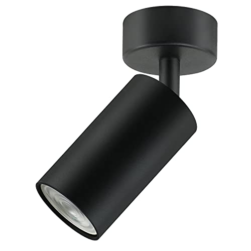 Maclean Lampada Da Parete A Soffitto Spot Light Mobile Regolabile Attacco Gu10 Per Lampadine Led E Alogene Fino A 35W 55X100Mm Girevole (1X Fiamma Sen