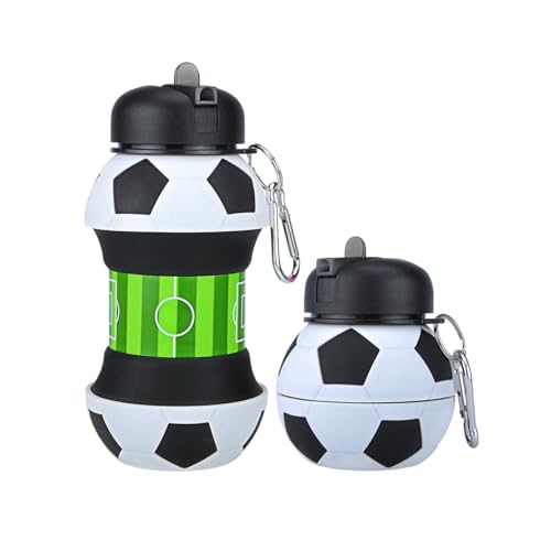 Wolobox Borraccia In Silicone Sportivo - Borraccia Per Bambini, Ragazze E Adulti, Pieghevole, Compatta, Priva Di Bpa, Resistente, Capacità 550 Ml, Per