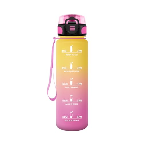 Honeyholly Borraccia 500Ml, Prova Di Perdite, Borraccia Bambini, Sportiva Tempo, Borraccia Motivazionale, Con Filtro, Bottiglia Acqua, Borraccia Per S