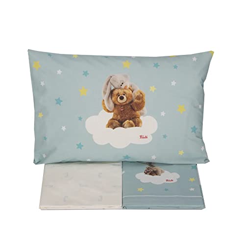 Gabel / Trudi Home - Completo Lenzuolo (Per Culla/Lettino Baby Con Sponde) Stampato Con Tecnica Digitale Su Madapolam Di Puro Cotone 100% -Stardust (A