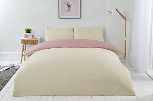 Emma Barclay Lyla - Set Copripiumino Reversibile, Per Letto Singolo, Colore: Crema/Rosa Cipria