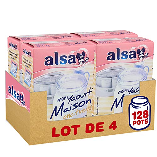 Alsa Preparazione Del Mio Yogurt Liscio Fatto In Casa 128 Vasetti (Set Da 4X32 Vasetti)