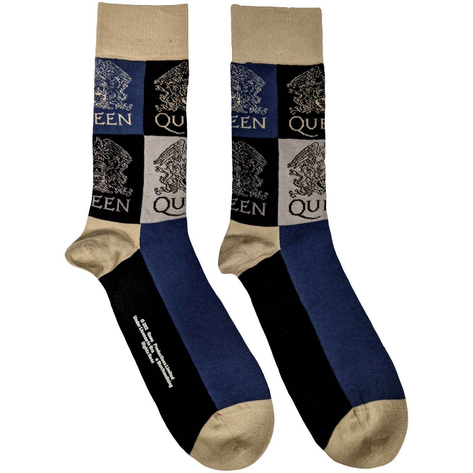 Queen: Ankle Socks: Crest Blocks (Uk Size 7 - 11) -