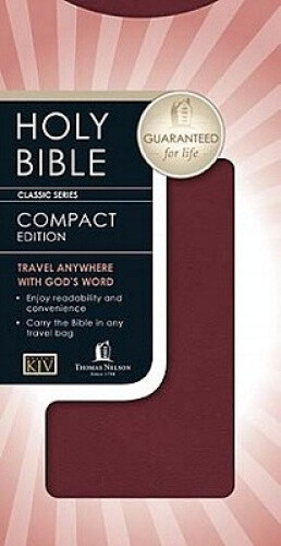 KJV, Checkbook Bible, Compact, Bonded Leather, Burgundy, Wallet Style, Red