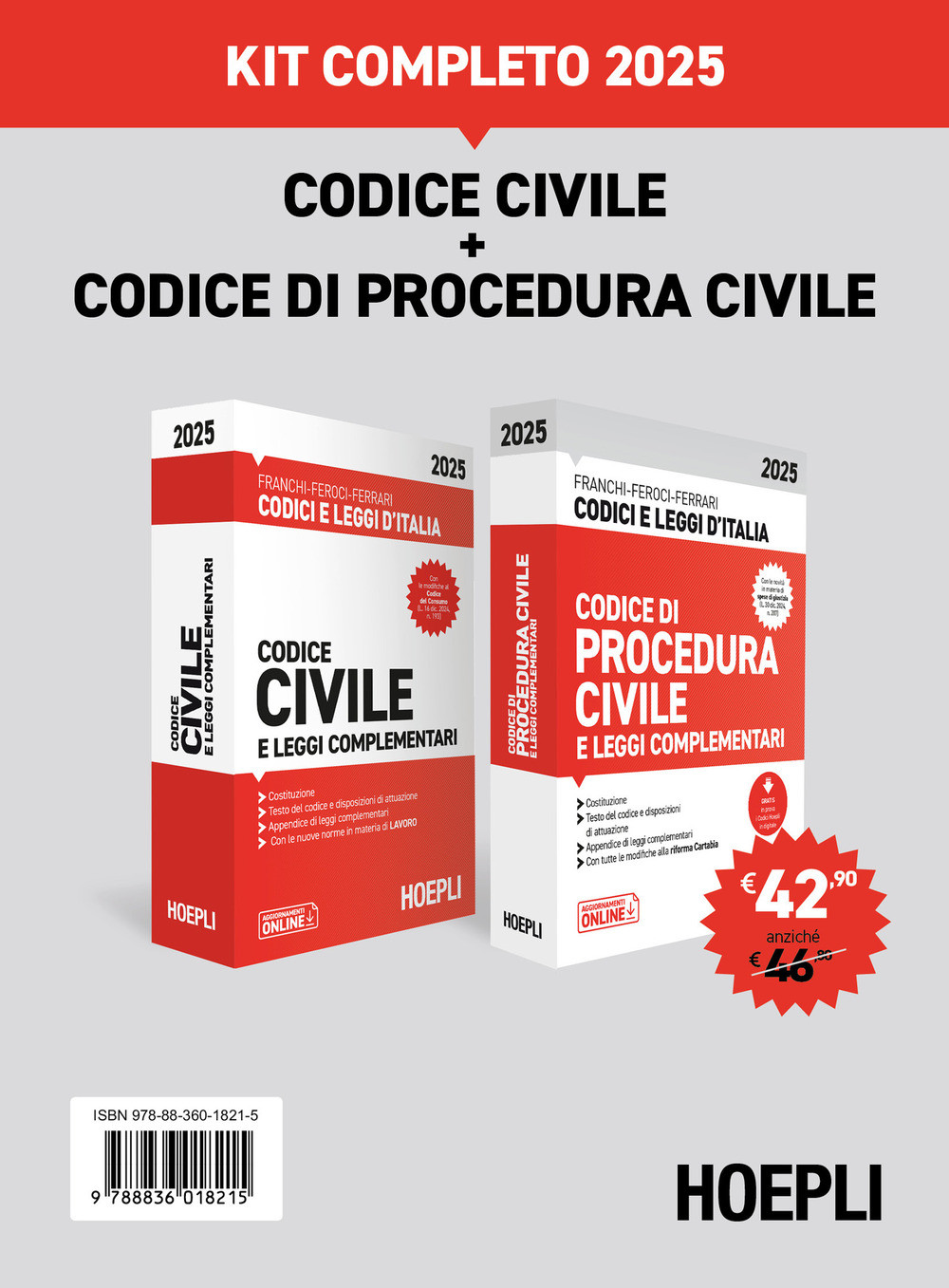 Codice civile e Codice di procedura civile 2025. Kit completo - Franchi Lu...