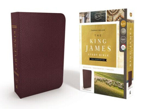 KJV, The King James Study Bible, Bonded Leather, Burgundy, Red Letter,
