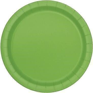 Unique Party: 8 Lime Green 7" Plates Sup. Piatto 18 Cm Verde Lime Sup -