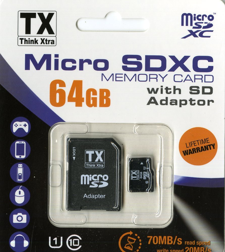 Microsd 64 Gb Con Adattarore Classe 10 ACC NUOVO