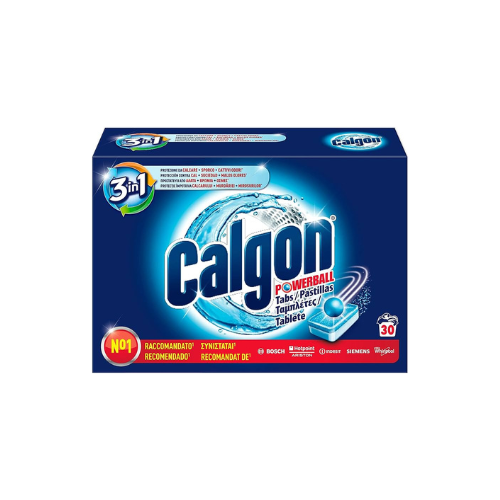 CALGON Powerball Pastiglie 3 in 1 Anticalcare Pulizia Lavatrice - 30Tabs