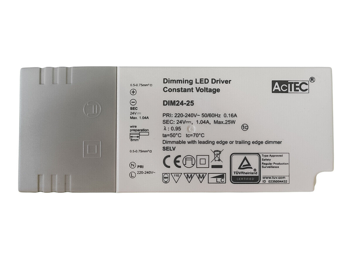 Alimentatore Dimmerabile Con Triac Dimmer Taglio di Fase DC 24V 25W Per
