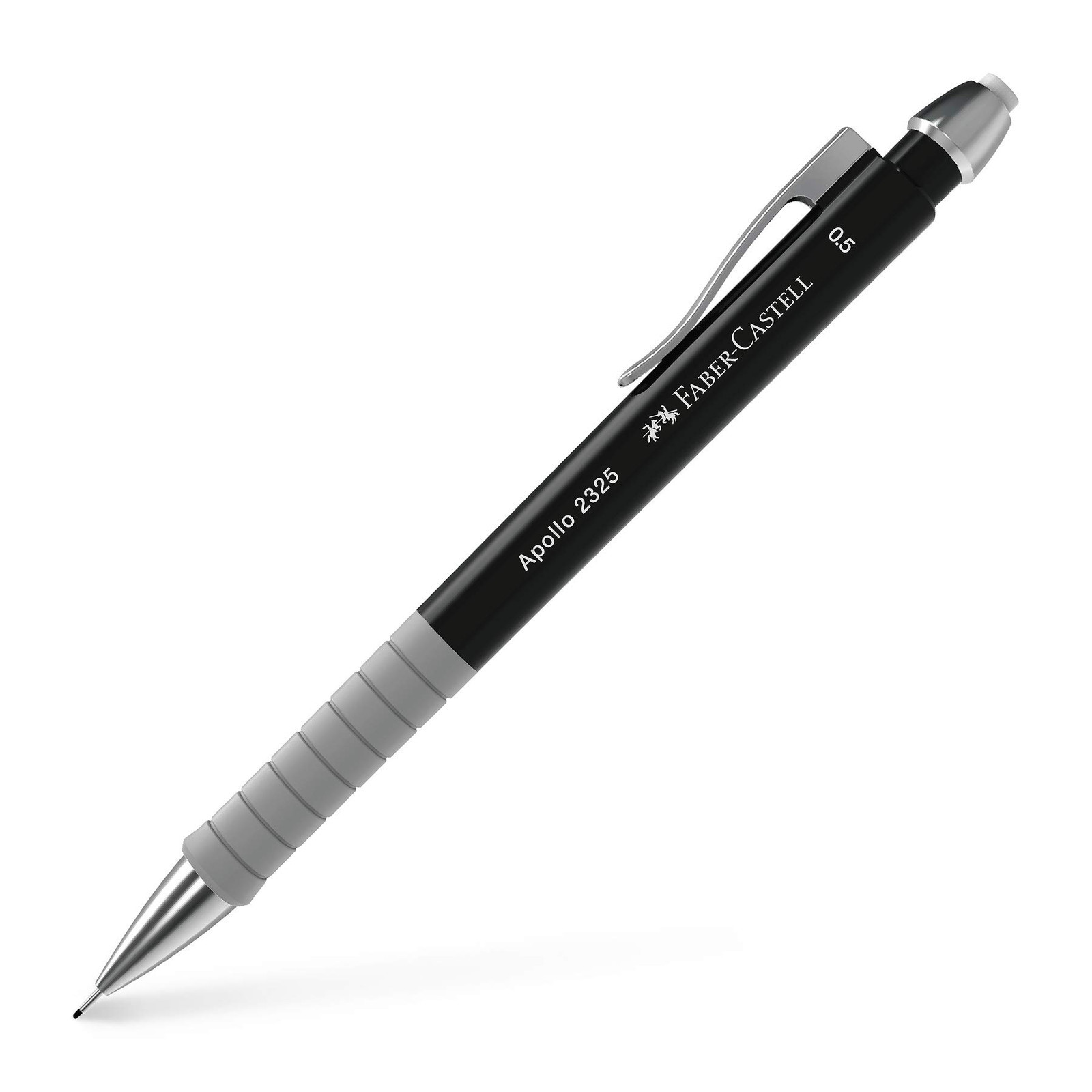 FABER-CASTELL, 232504, portamine Apollo, mine di ricambio, 0,5 mm, nero, (e4s)