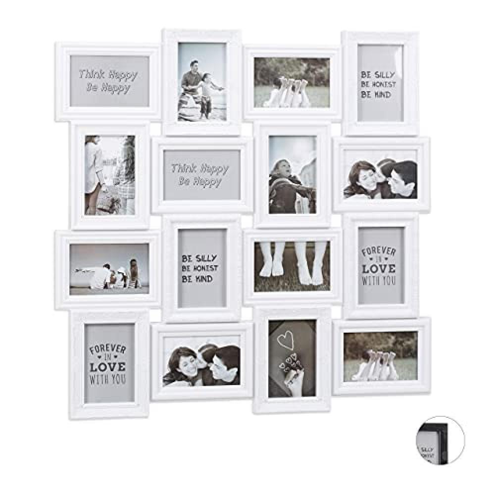 (TG. HxL: 70 x 70 cm) Relaxdays Cornice portafoto per 16 Foto da 9 x 13, da Appe