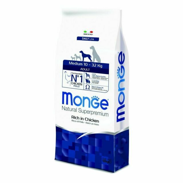 MONGE NATURAL MEDIUM ADULT POLLO E RISO 12KG