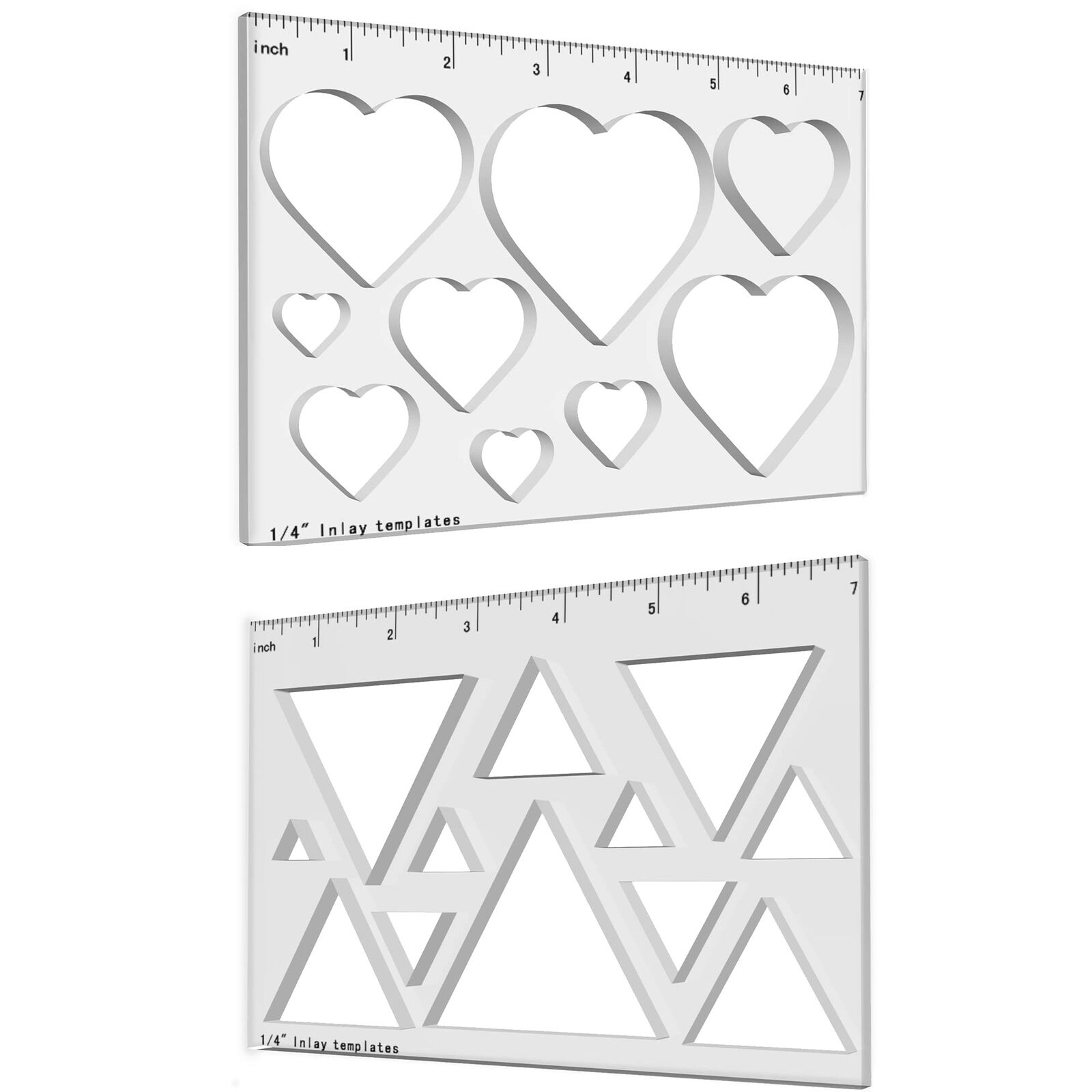 Router Jig Template Heart + Triangolo Intarsio Templates Set, Modelli (H3j)