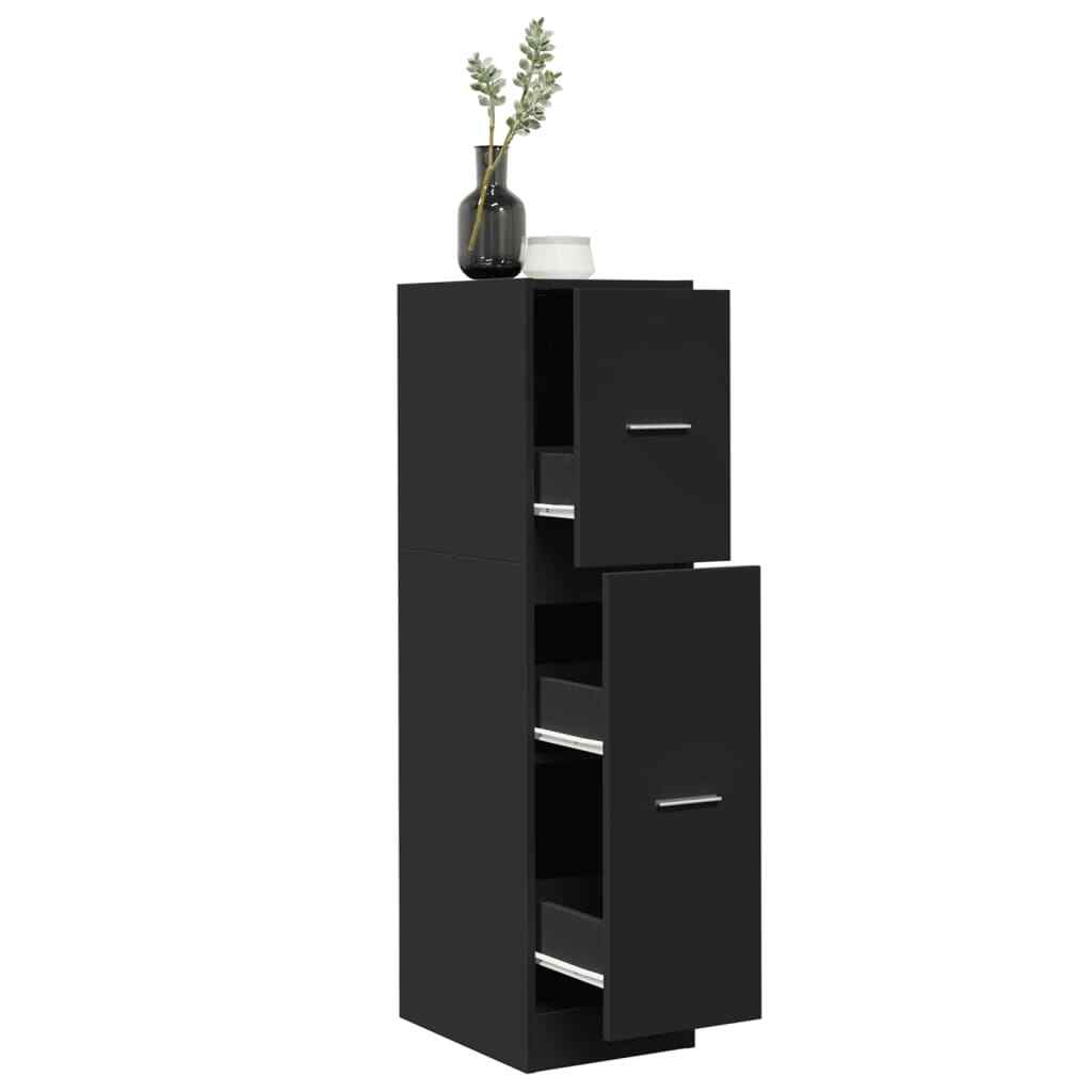 1617353 Armadietto da Farmacia Nero 30x41x118 cm in Truciolato