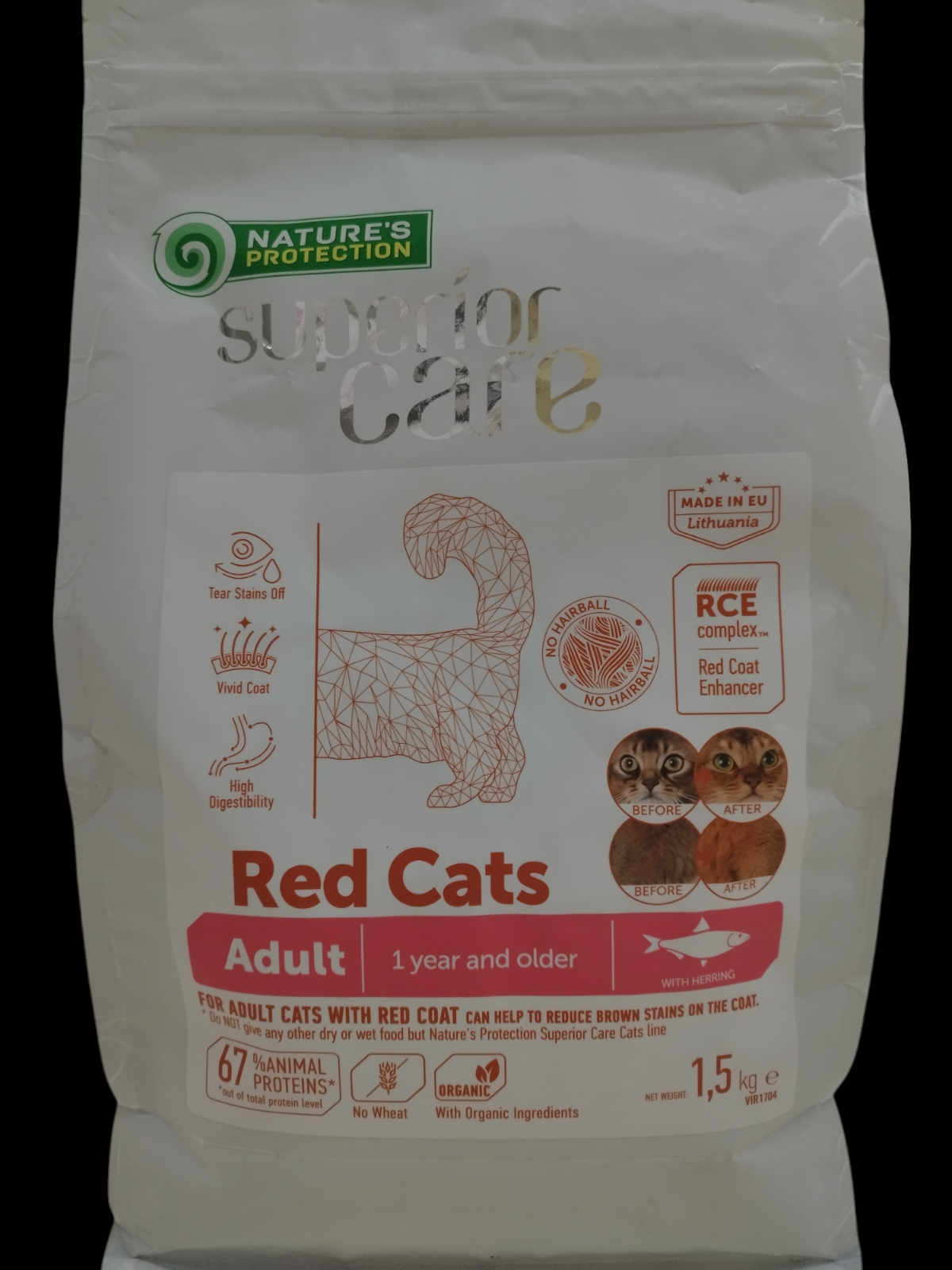 Nature's Protection Red Cats gatti rossi crocchette kg 1,5