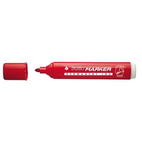 marcatore permanente tratto marker rosso 1pz punta tonda