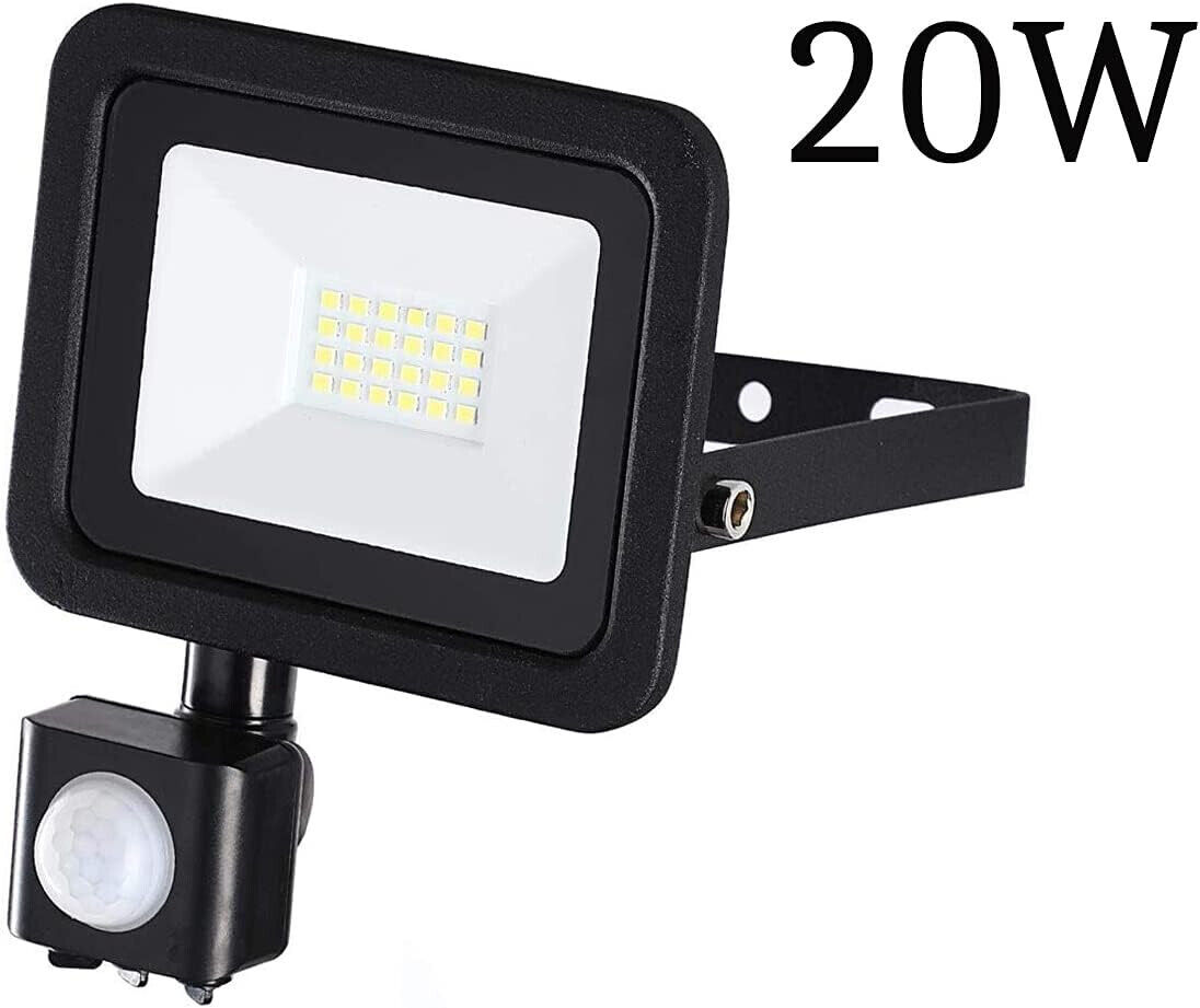 Faretto Led Esterno 20W Sensore Movimento Crepuscolare Regolabile Luce Fredda