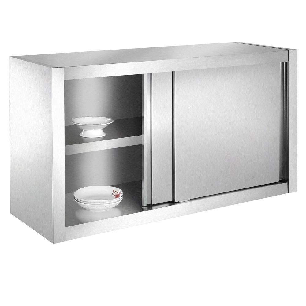 ARMADIO CUCINA, ARMADIO A MURO IN ACCIAIO INOX 140x40x60cm IDEALE PER RISTORA...