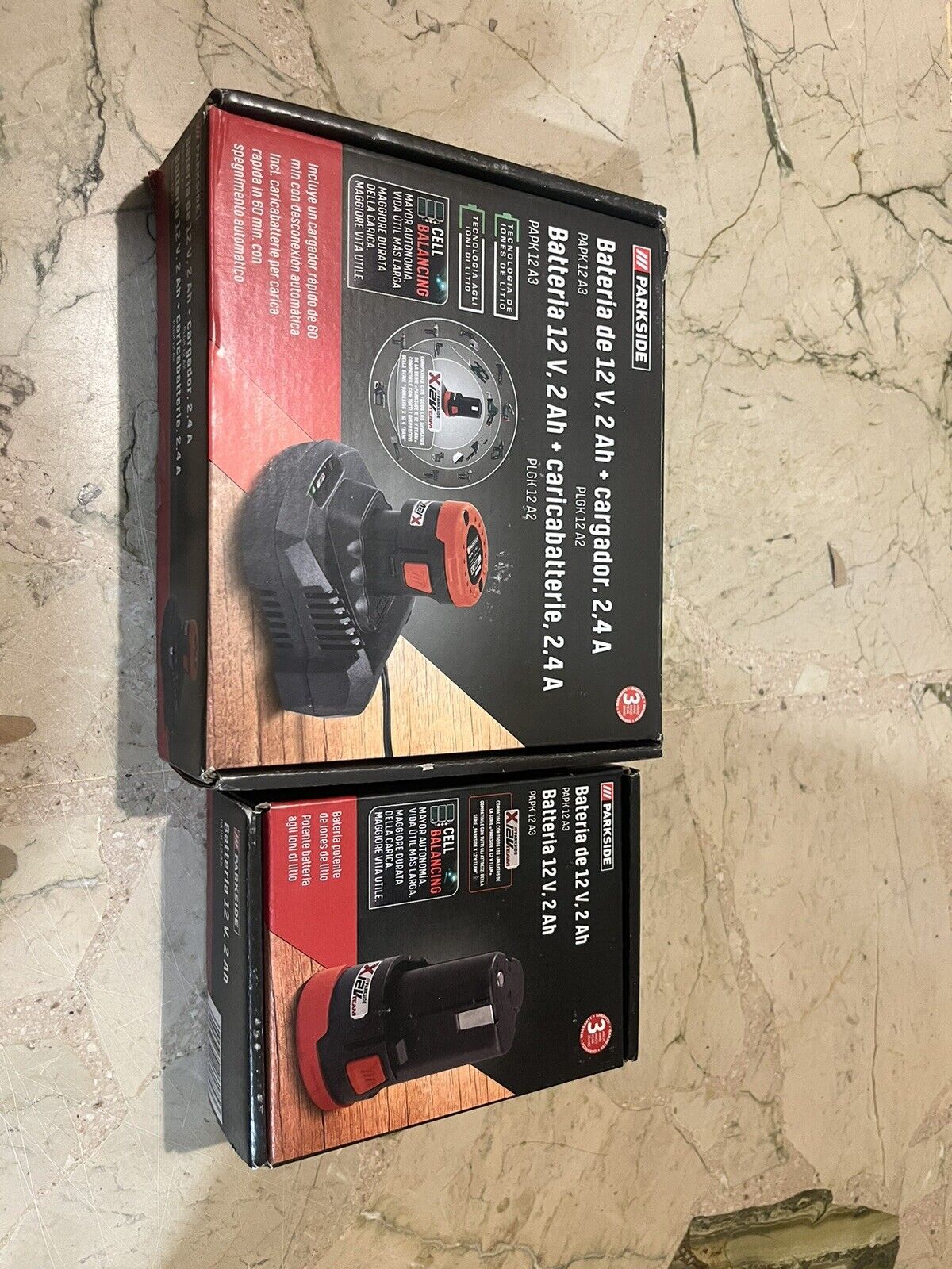 Parkside PLGK 12 A2 2Ah Batteria + 12V Caricabatterie +12v batteria