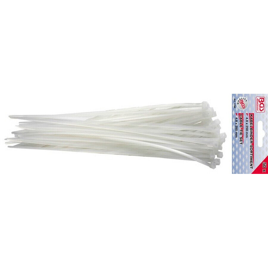kit 50 pz fascette 4,8x250mm - codice bgs1788 BGS officina