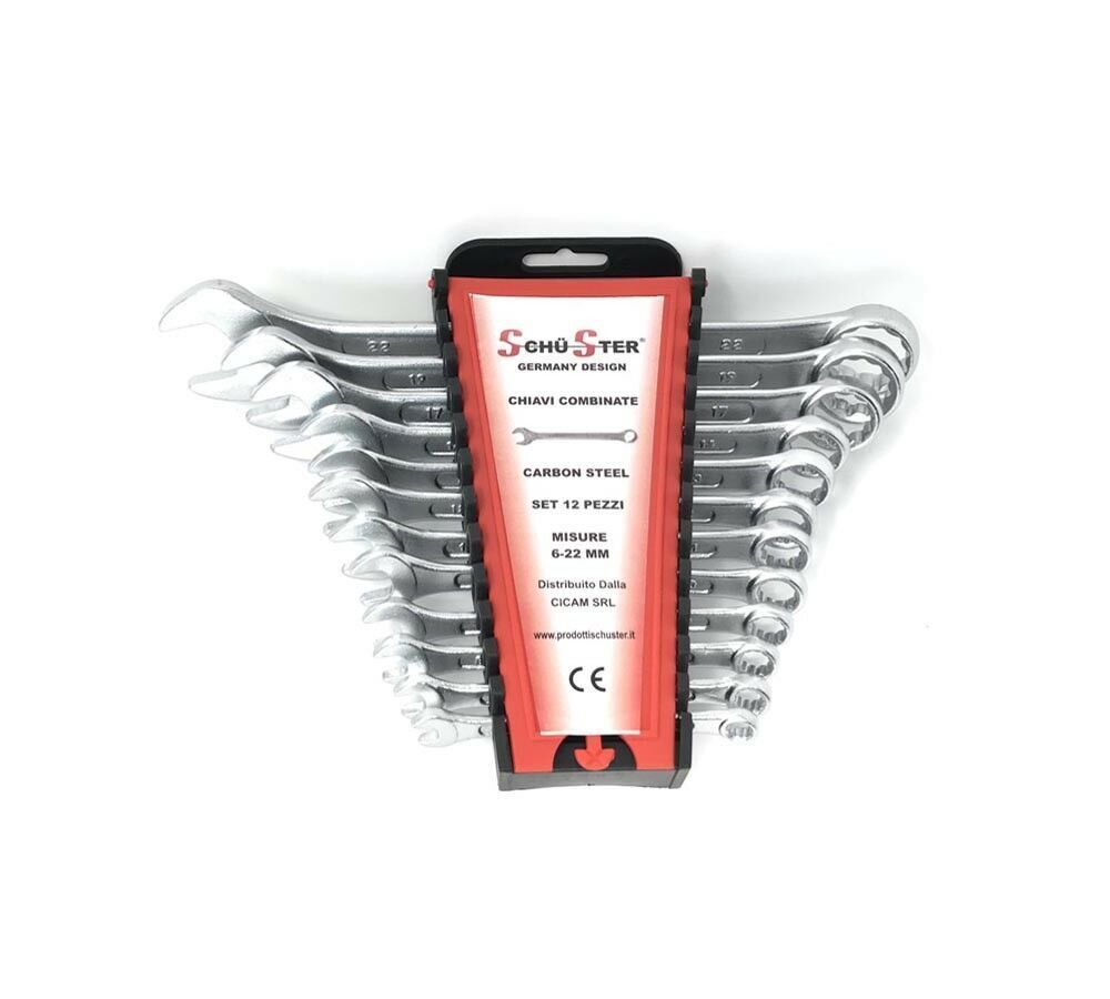 SET SERIE 12 CHIAVI COMBINATE FISSE STELLA KIT CHIAVE MISURE DA 6 A 24 MM