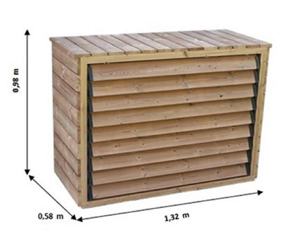 Copri climatizzatore FORESTA , in legno termo trattato con veneziane mobili, dim
