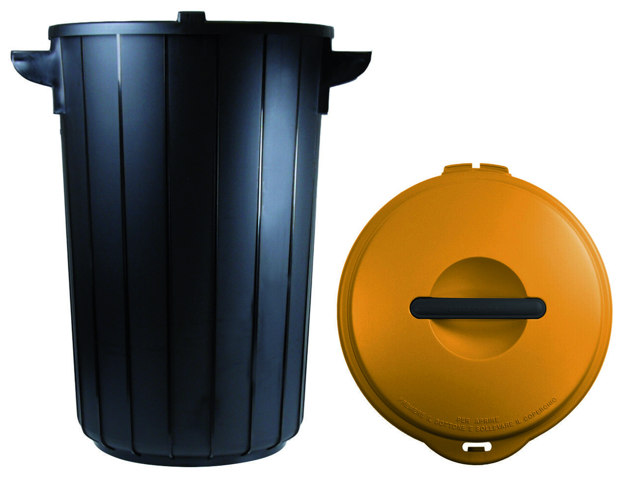 Gio' style pattumiera eco solution lt. 35 - cm. 42,5x37,5x54 h col. nero/giallo