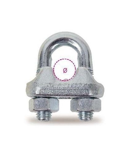 6 PEZZI MORSETTO A CAVALLOTTO ZINCATO FILETTO 6 mm Ø interno 1/4" MORSETTI