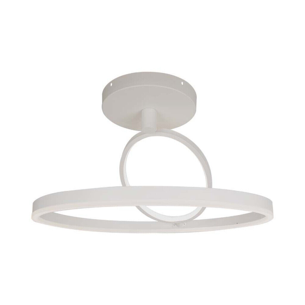 1 pz 38W LED Designer Ceiling Light White 500*200MM Double Round 3000K