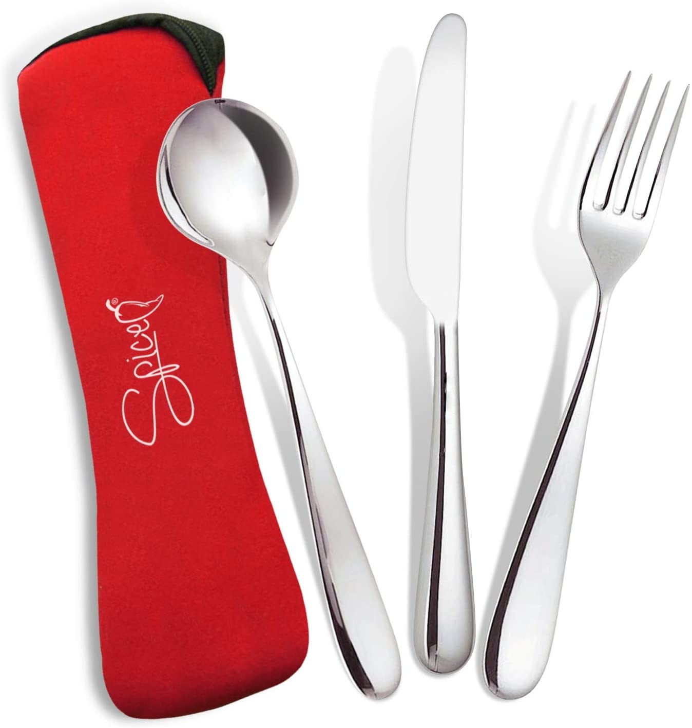 SPICE SET 3 POSATE ACCIAIO INOX FORCHETTA - COLTELLO - CUCCHIAIO CUSTODIA SPP045