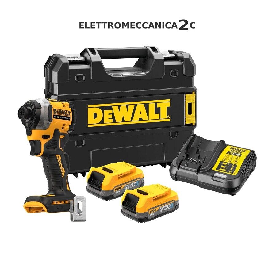 DEWALT DCF850E2T-QW avvitatore impulsi 18v brushless 1/4" 205Nm 2 batterie po...