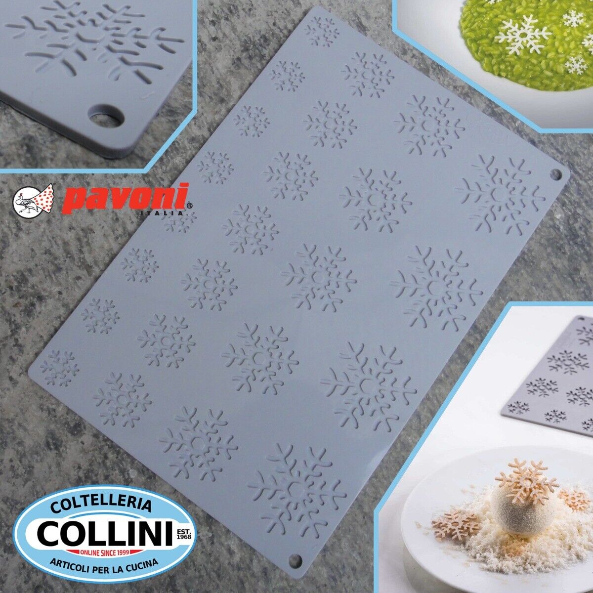 Pavoni - Stampo in silicone SNOWFLAKE by P. Griffa - 24 impronte