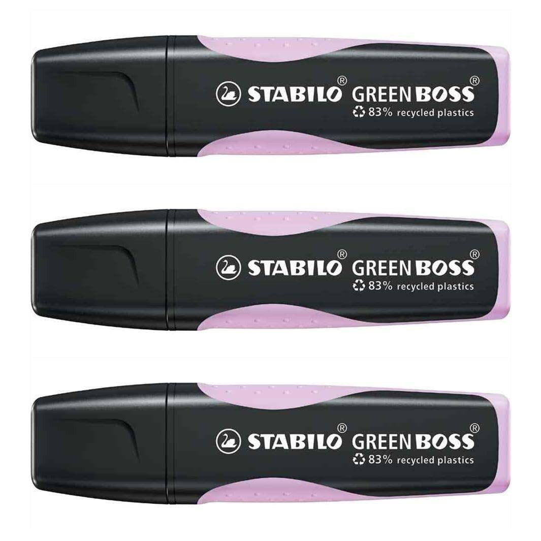 STABILO Green Boss Pastel Highlighters, Pack of 3, Lilac