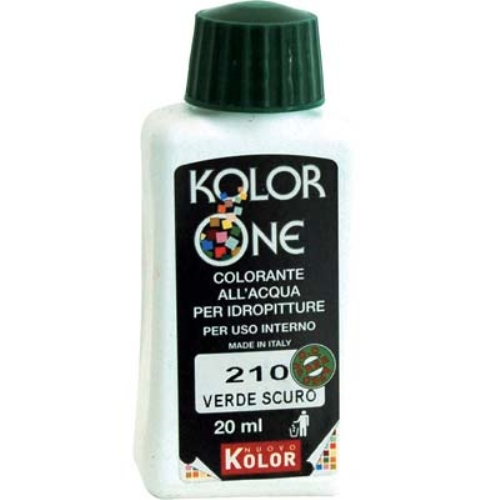 Colorante acqua kolorone 210 verde scuro ml 20 (12 pezzi) Nuovo kolor