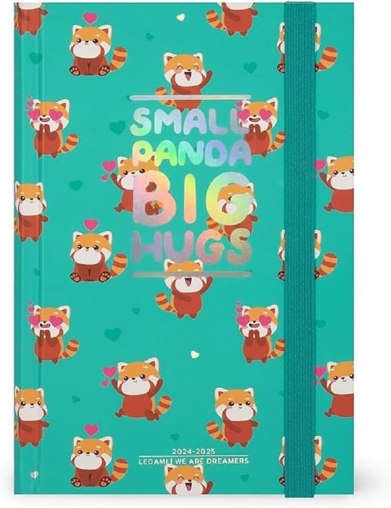 AGENDA GIORNALIERA 16 MESI 2024 2025 LEGAMI RED PANDA rosso medium cm 18x12 DAY